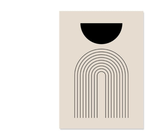 Boho Abstract Line Art Canvas – Minimalist Wall Décor (Frameless)