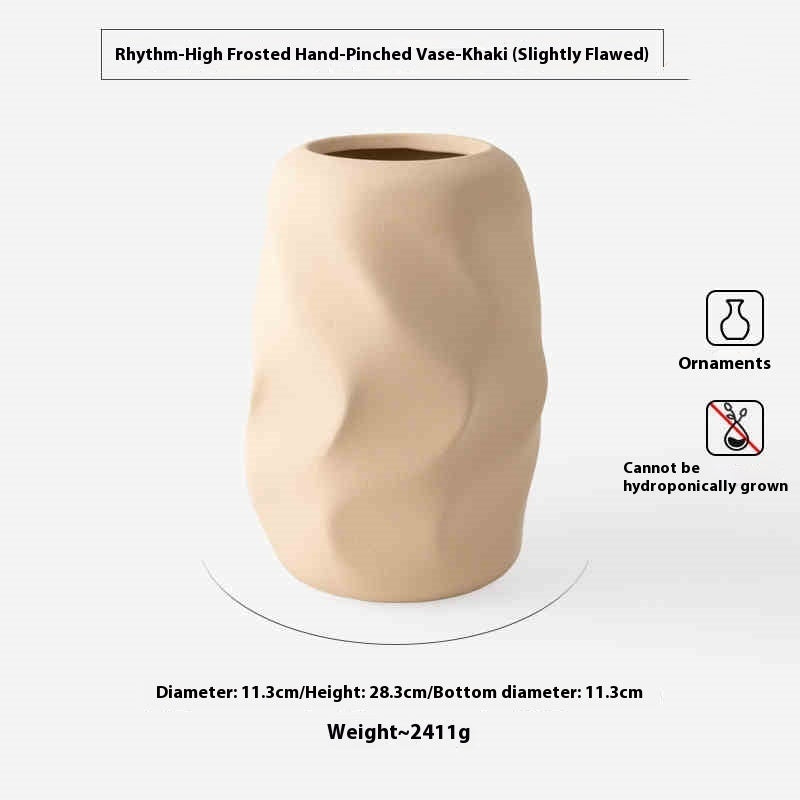 Frosted Ceramic Vase – Handcrafted Minimalist Table Décor