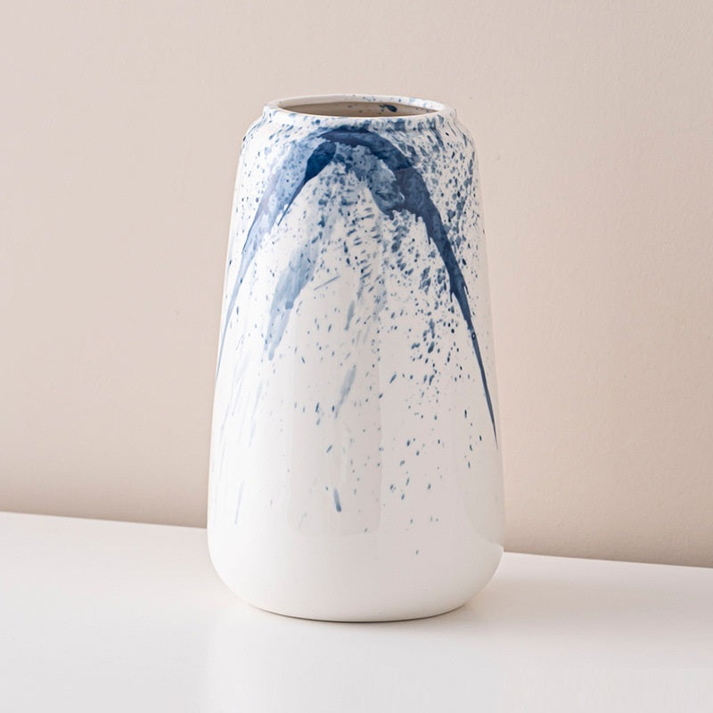 Ink Splash Ceramic Vase – Modern Minimalist Home Décor