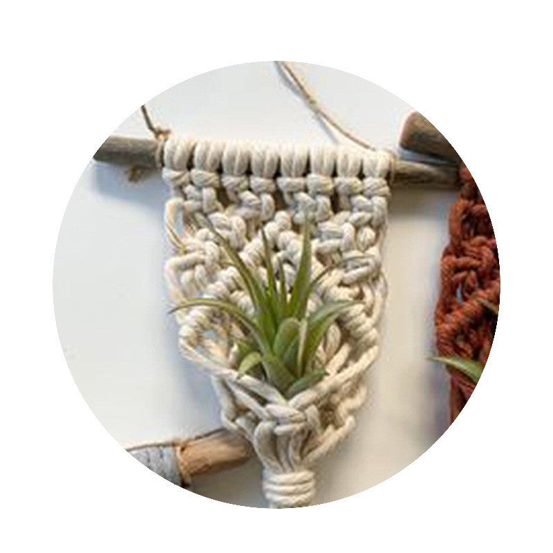 Mini Macrame Plant Hanger – Handwoven Cotton Basket