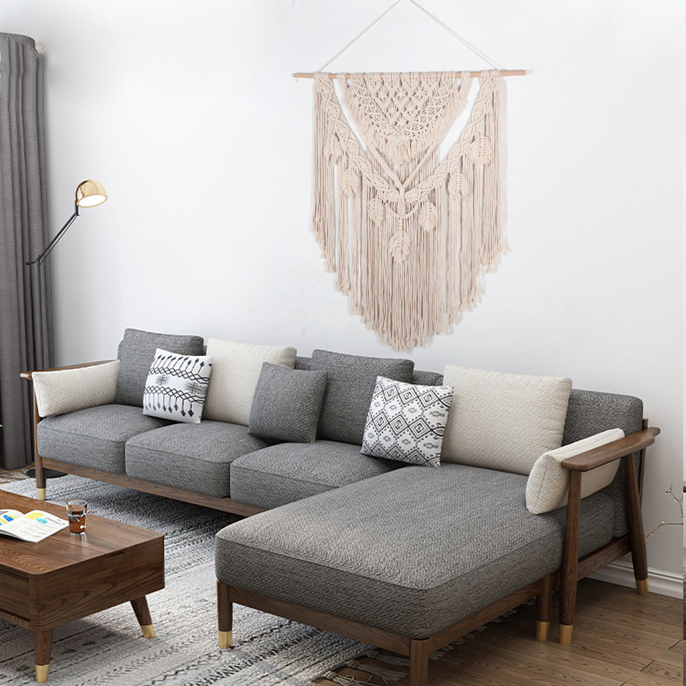 Large Hand-Woven Cotton Wall Tapestry – Modern Boho Home Décor