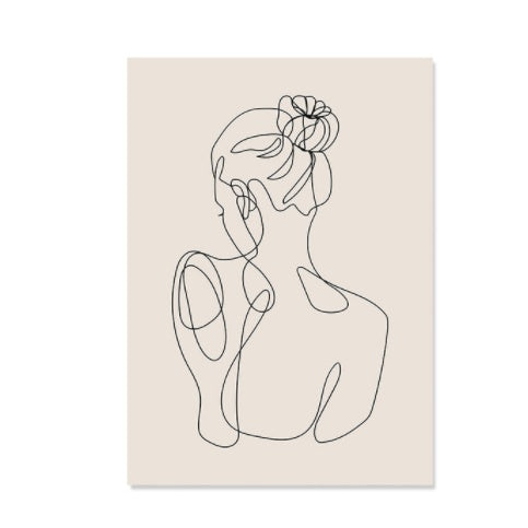 Boho Abstract Line Art Canvas – Minimalist Wall Décor (Frameless)