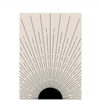 Abstract design with radiating lines on a beige background