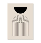 Beige poster with black abstract design on a white background