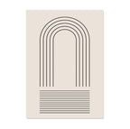 Decorative wall art with black arches on a beige background