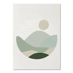 Abstract art print with geometric shapes on a white background