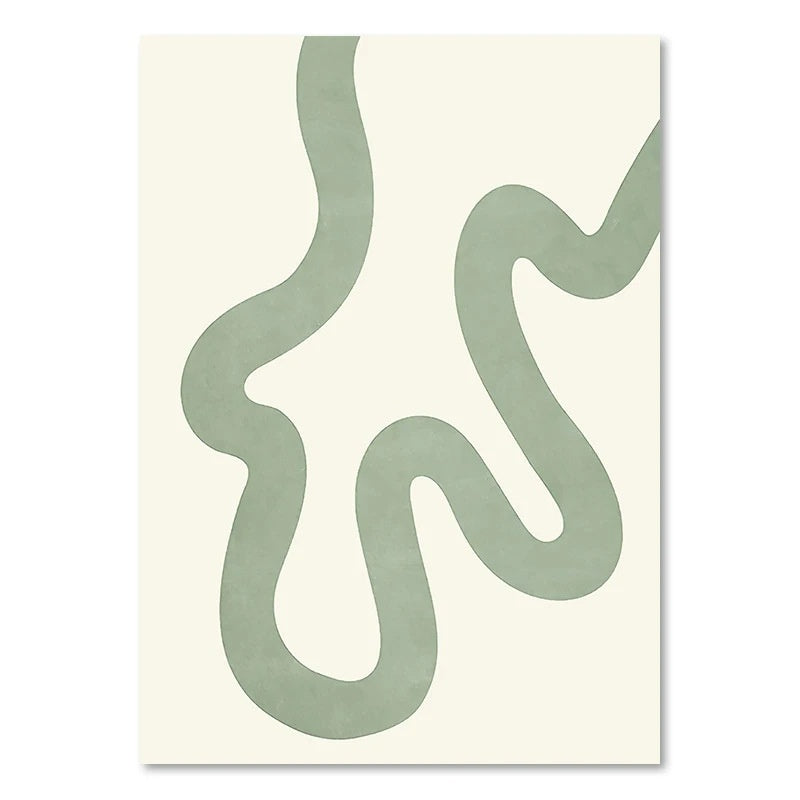 Abstract green design on a beige background