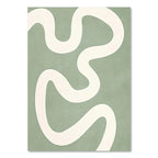 Abstract design with white wavy lines on a green background