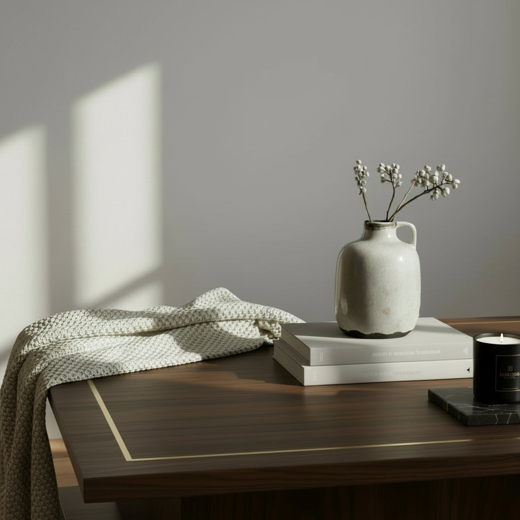 Small antique-style ceramic vase with coarse textured pottery surface