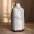 Large coarse pottery ceramic vase with vintage rustic finish