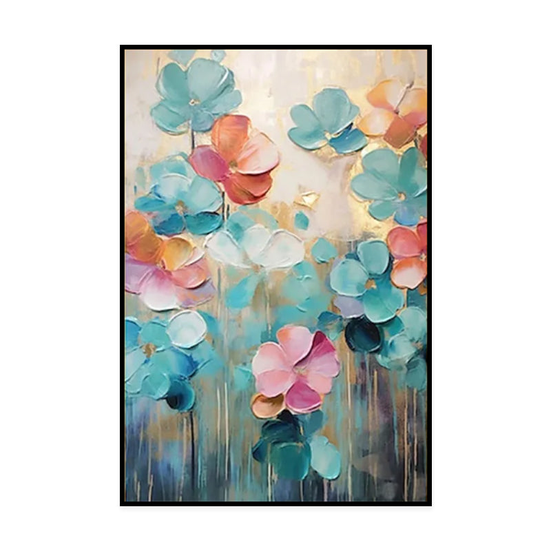 Colorful floral painting on a white background