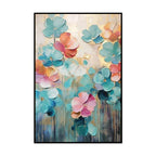 Colorful floral painting on a white background