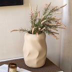 Matte khaki ceramic vase for modern and classic home décor accents