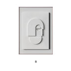 Abstract wall art with geometric shapes on a white background