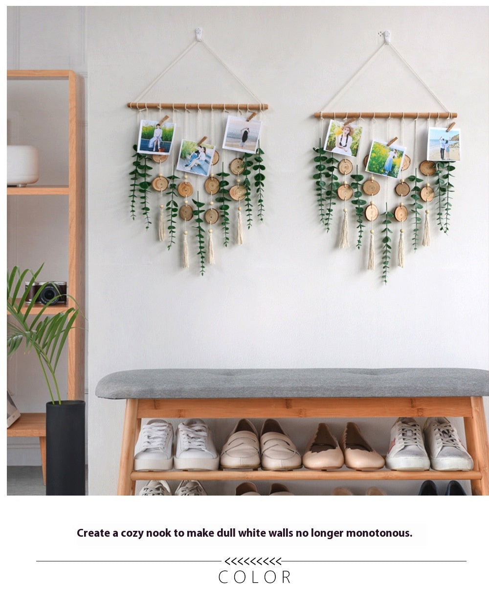 Eucalyptus Leaves Handwoven Wall Hanging – Natural Room Tapestry Décor