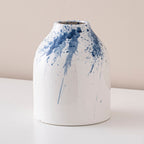 Statement ceramic vase with unique splash-ink design for bedroom or shelf
