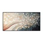 Abstract art piece with soft colors on a white background