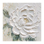 White floral painting with textured background