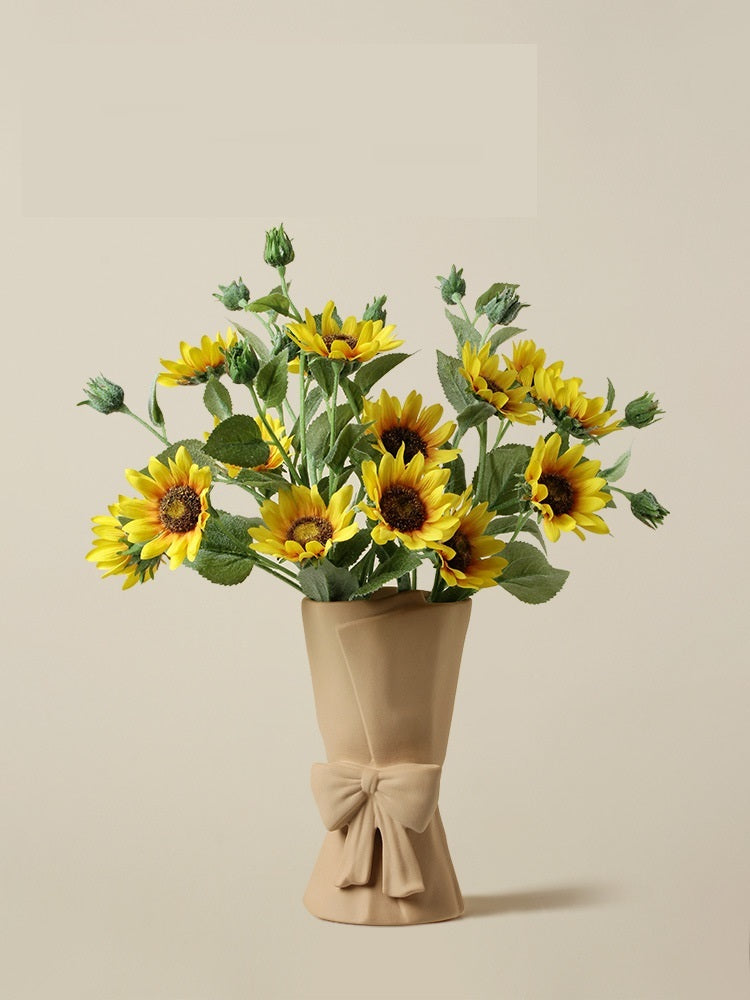 Modern Nordic vase with smooth glaze and sculptural ribbon form