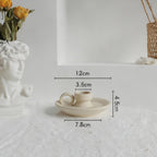 Small ceramic cup and saucer vase for living room, bedroom, or office décor