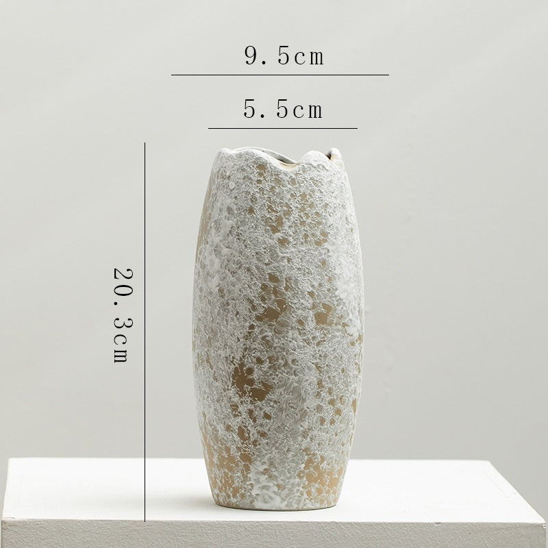 Handcrafted matte-glazed vase with antique ivory tones for elegant home styling