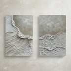 Two square tiles with textured surface design on a white background