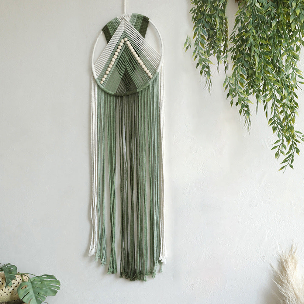 Bohemian Handmade Wooden Bead Tassel Wall Tapestry