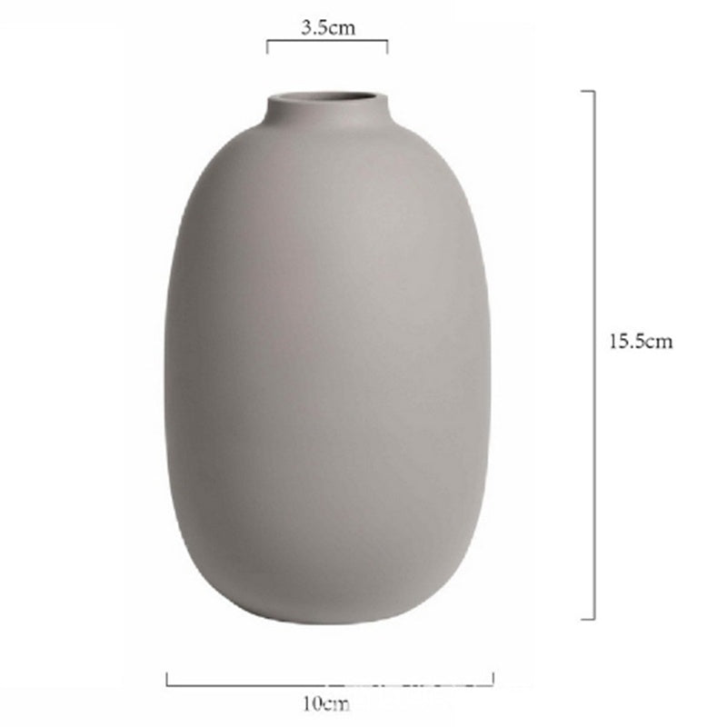 Miora Frosted Glass Ceramic Vase – Morandi Nordic Elegance