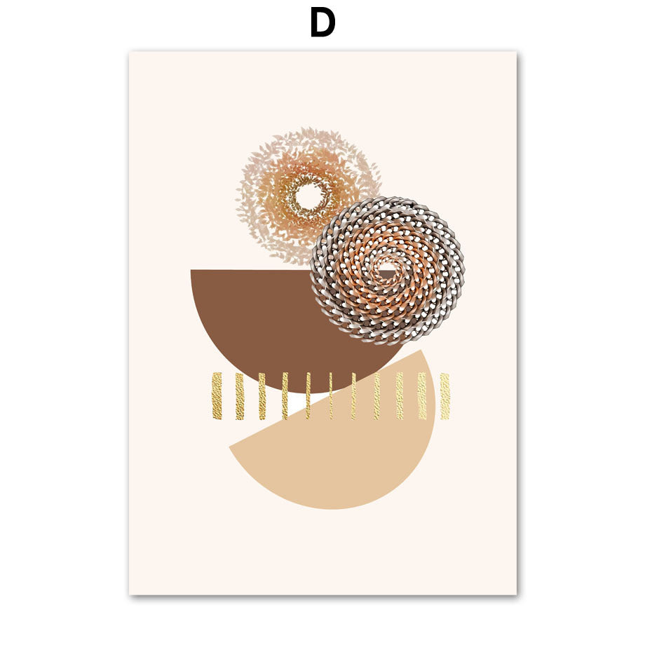 Linéa Botanical Geometry Canvas – Boho Abstract Wall Art