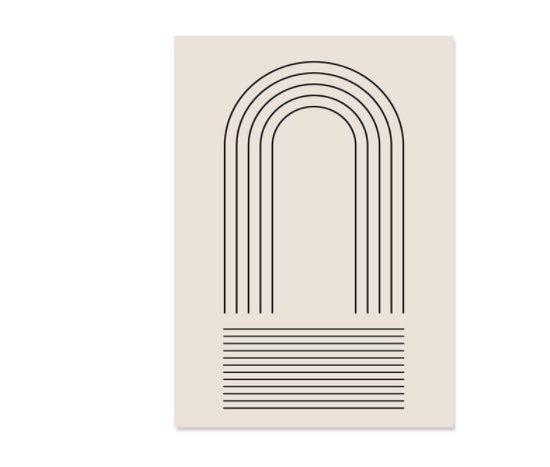 Boho Abstract Line Art Canvas – Minimalist Wall Décor (Frameless)